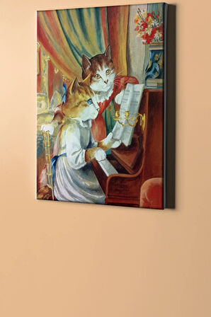 Sayılarla Boyama Seti Kasnaklı Piyanist Kedi 60 X 75 Cm