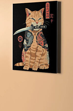 Sayılarla Boyama Seti Kasnaklı Samuray Kedi 50 X 65 Cm