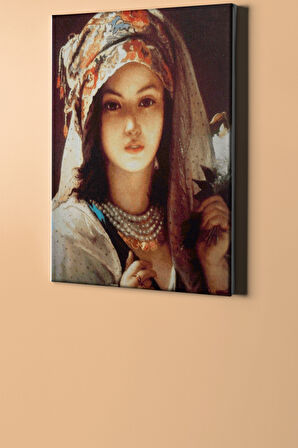 Sayılarla Boyama Seti Kasnaklı Beyaz Leylaklı Kız 60 X 75 Cm