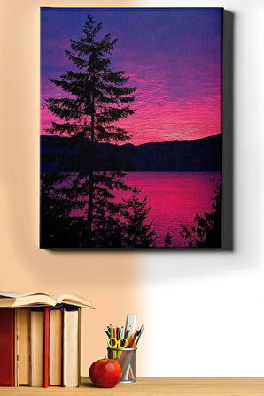 Sayılarla Boyama Seti Kasnaklı Gün Batımı Ve Ağaç 60 X 75 Cm