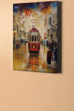 Sayılarla Boyama Seti Kasnaklı Tramvayı Beklerken 60 X 75 Cm