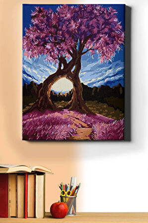 Sayılarla Boyama Seti Kasnaklı Ağaç Geçidi 60 X 75 Cm