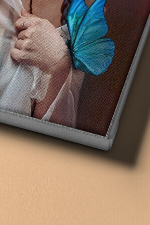 Sayılarla Boyama Seti Kasnaklı Mavi Kelebek Ve Kızıl Kadın 60 X 75 Cm