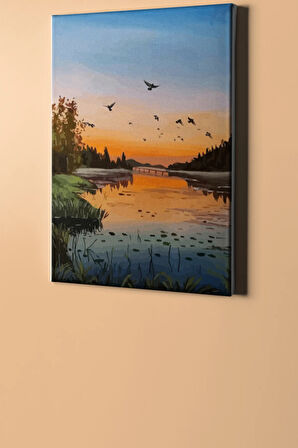 Sayılarla Boyama Seti Kasnaklı Huzurun Kıyısı 40 X 50 Cm