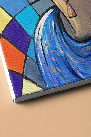 Sayılarla Boyama Seti Kasnaklı Sarı Şapkalı Kadın 60 X 75 Cm