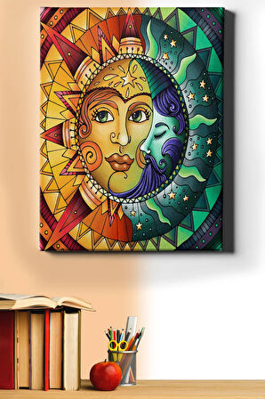 Sayılarla Boyama Seti Kasnaklı Güneş Ve Ay 50 X 65 Cm