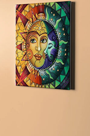 Sayılarla Boyama Seti Kasnaklı Güneş Ve Ay 50 X 65 Cm