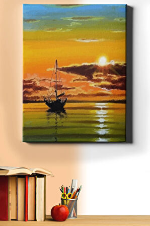 Sayılarla Boyama Seti Kasnaklı Okyanusta Gün Batımı 40 X 50 Cm