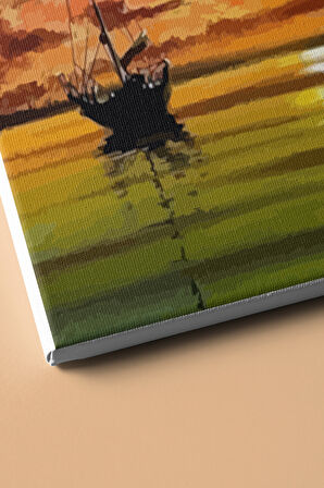 Sayılarla Boyama Seti Kasnaklı Okyanusta Gün Batımı 40 X 50 Cm