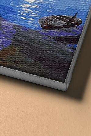 Sayılarla Boyama Seti Kasnaklı Sahildeki Baraka 60 X 75 Cm