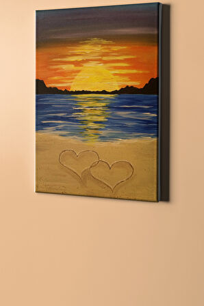 Sayılarla Boyama Seti Kasnaklı Aşk Plajı 60 X 75 Cm