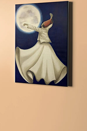 Sayılarla Boyama Seti Kasnaklı Semazen Ve Ay 40 X 50 Cm