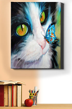 Sayılarla Boyama Seti Kasnaklı Kedi Ve Kelebek 60 X 75 Cm