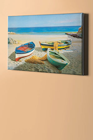 Sayılarla Boyama Seti Kasnaklı Terkedilmiş Kayıklar 60 X 75 Cm