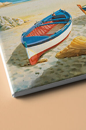 Sayılarla Boyama Seti Kasnaklı Terkedilmiş Kayıklar 60 X 75 Cm