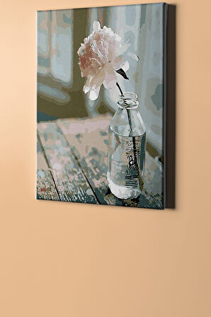 Sayılarla Boyama Seti Kasnaklı Şişedeki Çiçek 60 X 75 Cm