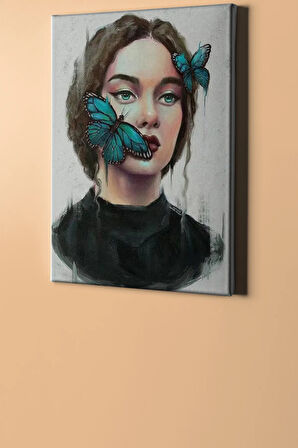 Sayılarla Boyama Seti Kasnaklı Kelebekvevkadın 60 X 75 Cm