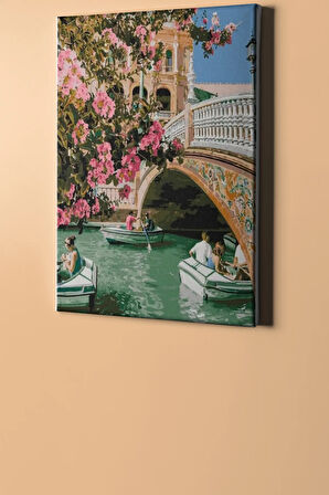 Sayılarla Boyama Seti Kasnaklı Kanaldaki Köprü 40 X 50 Cm