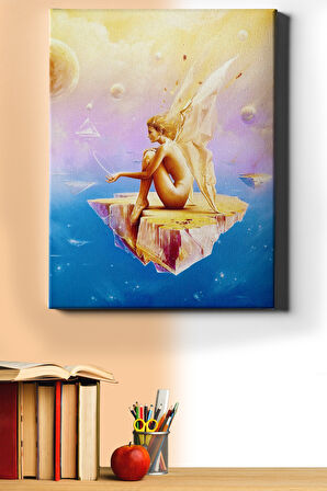 Sayılarla Boyama Seti Kasnaklı Meleğin Hasreti 60 X 75 Cm