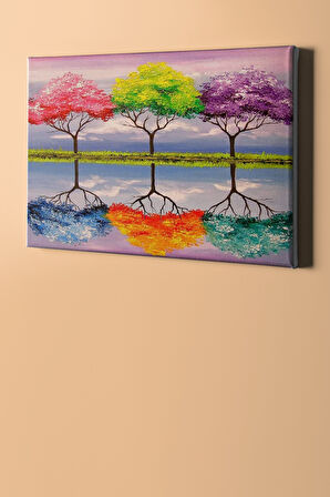 Sayılarla Boyama Seti Kasnaklı Ağaçlar Ve Yansıma 60 X 75 Cm