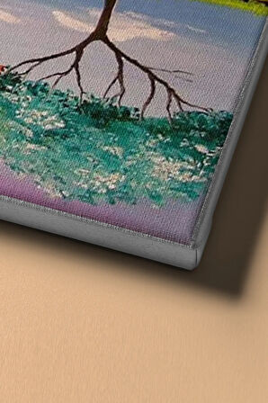 Sayılarla Boyama Seti Kasnaklı Ağaçlar Ve Yansıma 60 X 75 Cm