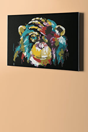 Sayılarla Boyama Seti Kasnaklı Şaşkın Maymun 40 X 50 Cm