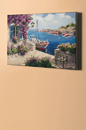 Sayılarla Boyama Seti Kasnaklı Yazlık Ev 50 X 65 Cm