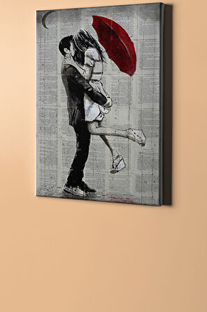 Sayılarla Boyama Seti Kasnaklı Aşk Ve Kırmızı Şemsiye 2 60 X 75 Cm