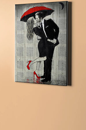 Sayılarla Boyama Seti Kasnaklı Aşk Ve Kırmızı Şemsiye 4 60 X 75 Cm