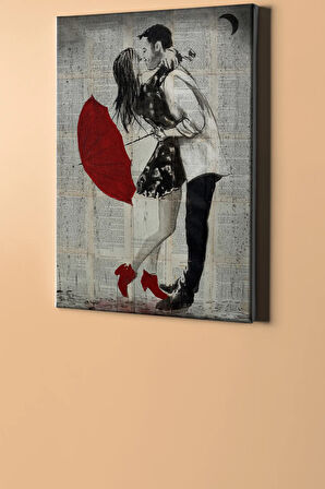 Sayılarla Boyama Seti Kasnaklı Aşk Ve Kırmızı Şemsiye 5 40 X 50 Cm