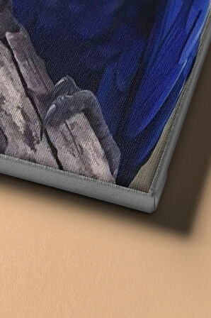 Sayılarla Boyama Seti Kasnaklı Orman Mavisi Papağanlar 60 X 75 Cm