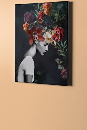 Sayılarla Boyama Seti Kasnaklı Çiçek Saçlı Kadın 2 60 X 75 Cm