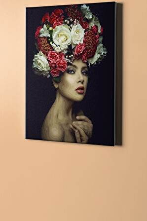 Sayılarla Boyama Seti Kasnaklı Çiçek Saçlı Kadın 4 40 X 50 Cm