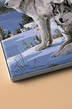 Sayılarla Boyama Seti Kasnaklı Kurtlar Ve Kar 50 X 65 Cm