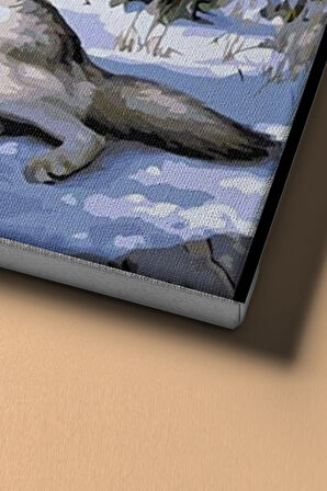 Sayılarla Boyama Seti Kasnaklı Kurtlar Ve Kar 50 X 65 Cm