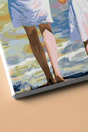 Sayılarla Boyama Seti Kasnaklı Sahilde Anne Kız 60 X 75 cm