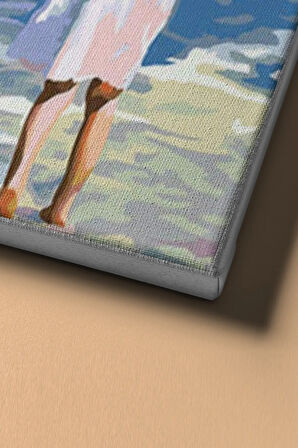 Sayılarla Boyama Seti Kasnaklı Sahilde Anne Kız 60 X 75 cm