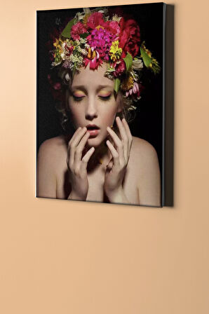Sayılarla Boyama Seti Kasnaklı Çiçek Saçlı Kadın 8 40 X 50 Cm