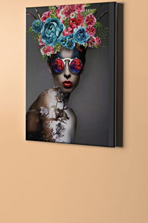 Sayılarla Boyama Seti Kasnaklı Çiçek Saçlı Kadın 9 40 X 50 Cm