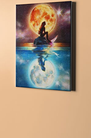 Sayılarla Boyama Seti Kasnaklı Dolunayda Denizkızı 50 X 65 Cm