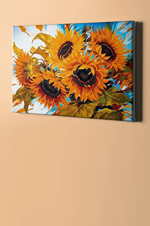 Sayılarla Boyama Seti Kasnaklı Ayçiçeklerin Sessizliği 60 X 75 Cm