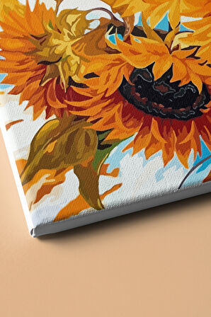 Sayılarla Boyama Seti Kasnaklı Ayçiçeklerin Sessizliği 60 X 75 Cm