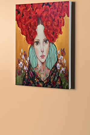 Sayılarla Boyama Seti Kasnaklı Kırmızı Kız 60 X 75 Cm