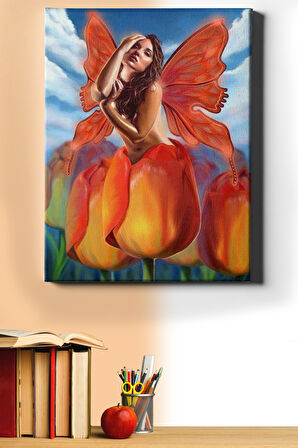 Sayılarla Boyama Seti Kasnaklı Kadın Kelebek Hali 60 X 75 Cm