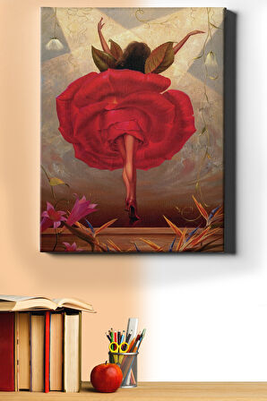 Sayılarla Boyama Seti Kasnaklı Gül Giyen Kadın 60 X 75 Cm