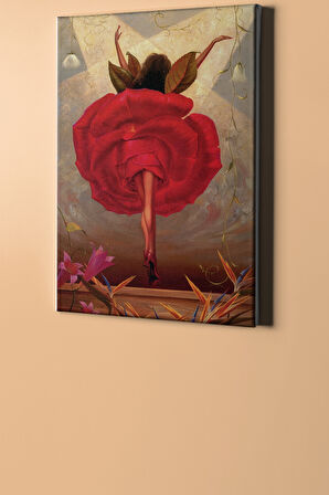 Sayılarla Boyama Seti Kasnaklı Gül Giyen Kadın 60 X 75 Cm
