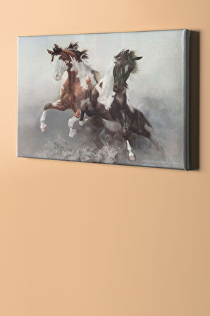 Sayılarla Boyama Seti Kasnaklı Şahlanan Atlar 60 X 75 Cm