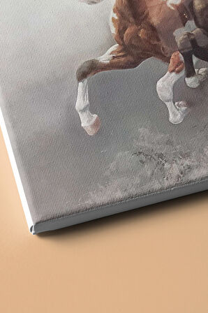 Sayılarla Boyama Seti Kasnaklı Şahlanan Atlar 60 X 75 Cm