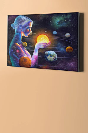 Sayılarla Boyama Seti Kasnaklı Avuçlarda Güneş 60 X 75 Cm