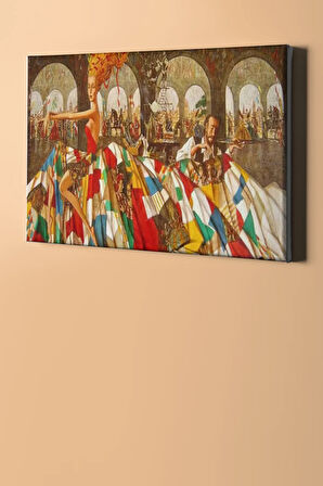 Sayılarla Boyama Seti Kasnaklı Ortadaki Renkli Elbiseli Kadın 60 X 75 Cm